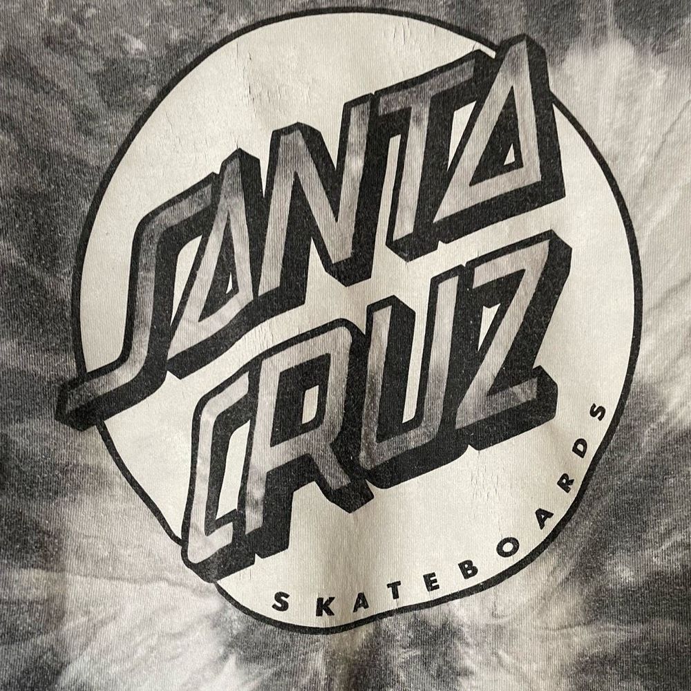 Santa Cruz Skateboards Grey Tye Dye T-Shirt Classic Logo Big Print Men’s Size M - Picture 5 of 10